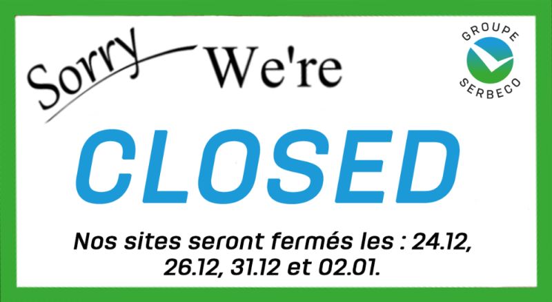 IMPORTANT : Fermetures de fin d’année